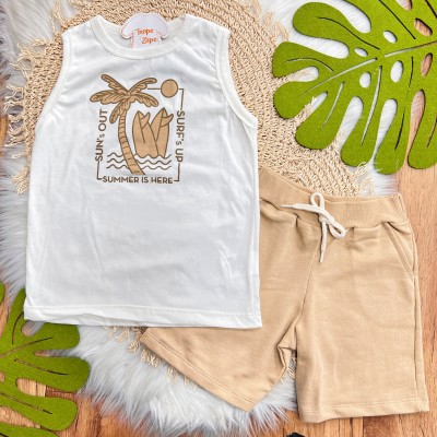 Conj. Regata Summer is Here e Bermuda - Off White e Bege